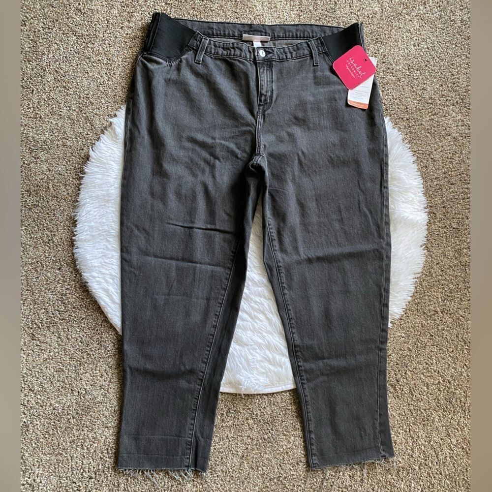 Isabel Maternity Jeans Boyfriend Under the Belly New Black Womens‎ Size 14